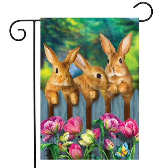 Garden Bunnies Easter Standard Flag by NCE  60304
